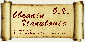Obradin Vladulović vizit kartica